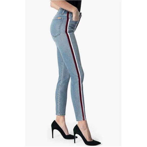 Joe's Jeans Denim - JOE’S JEANS Charlie Velvet Stripe High Rise Skinny Jeans 27